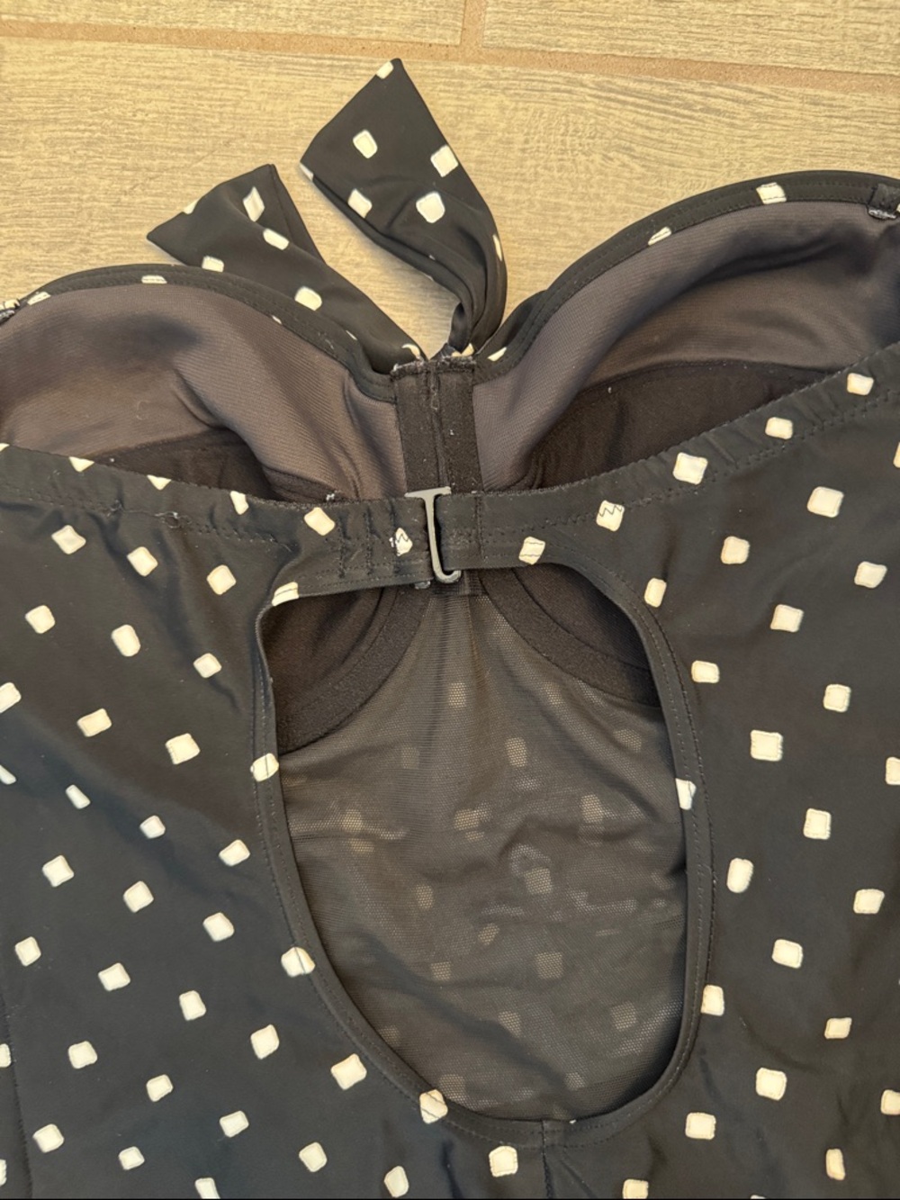 Christina Black and White Polka Dot One-Piece Swimsuit - Picture 6 of 9